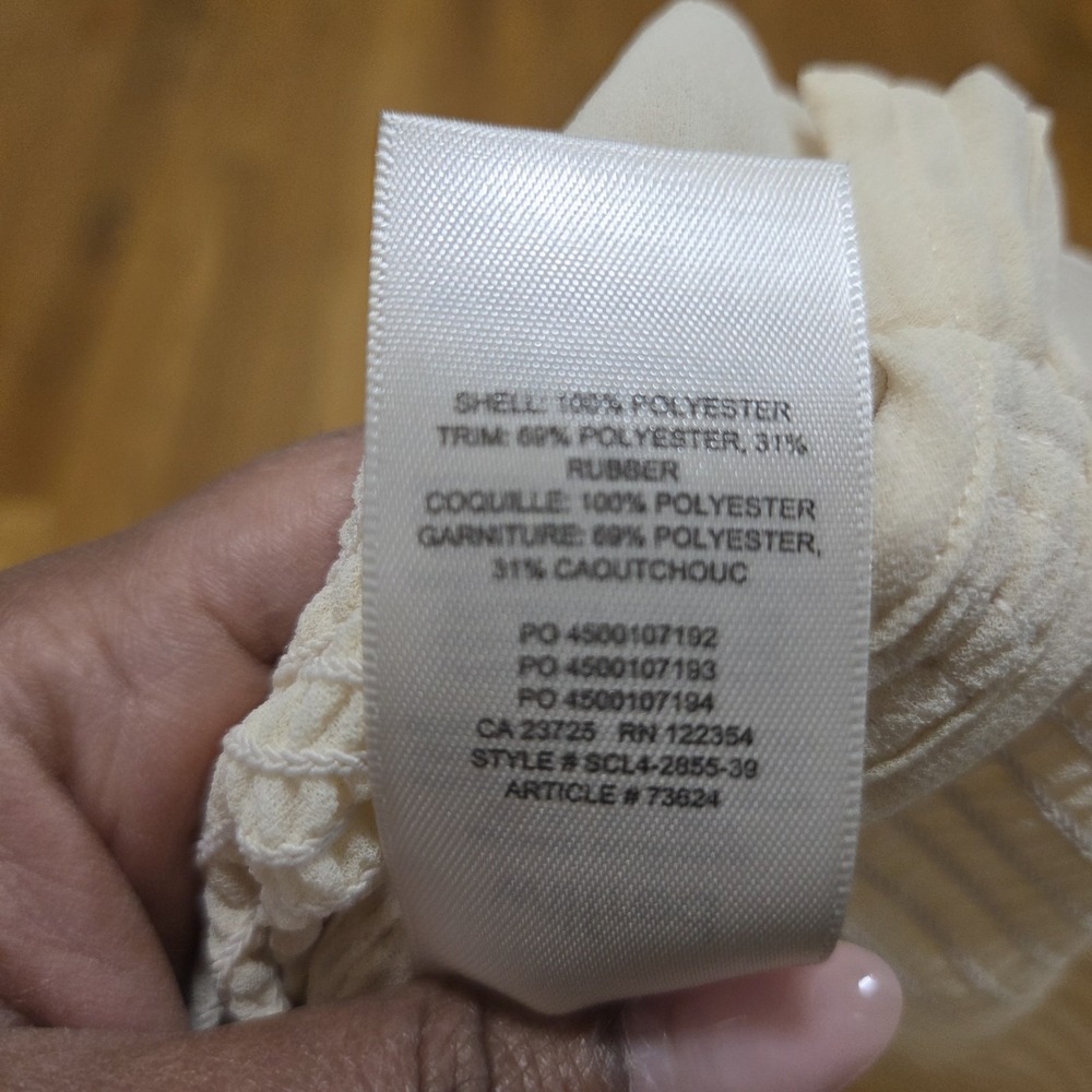 Wilfred Aritzia Tempest Smocked Chiffon Long Sleeve Ruffle Blouse Cream Small - Picture 9 of 11